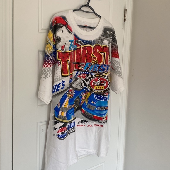 CHASE COCA COLA NASCAR 2004 THE THIRST FOR FIRST VINTAGE White AOP T Shirt in XL - Picture 11 of 12